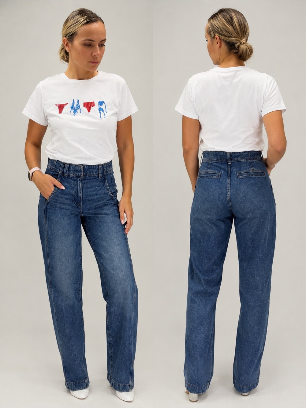 Madewell Tapered Denim Trousers High Rise Jeans Rinse Wash Size 25 NWT